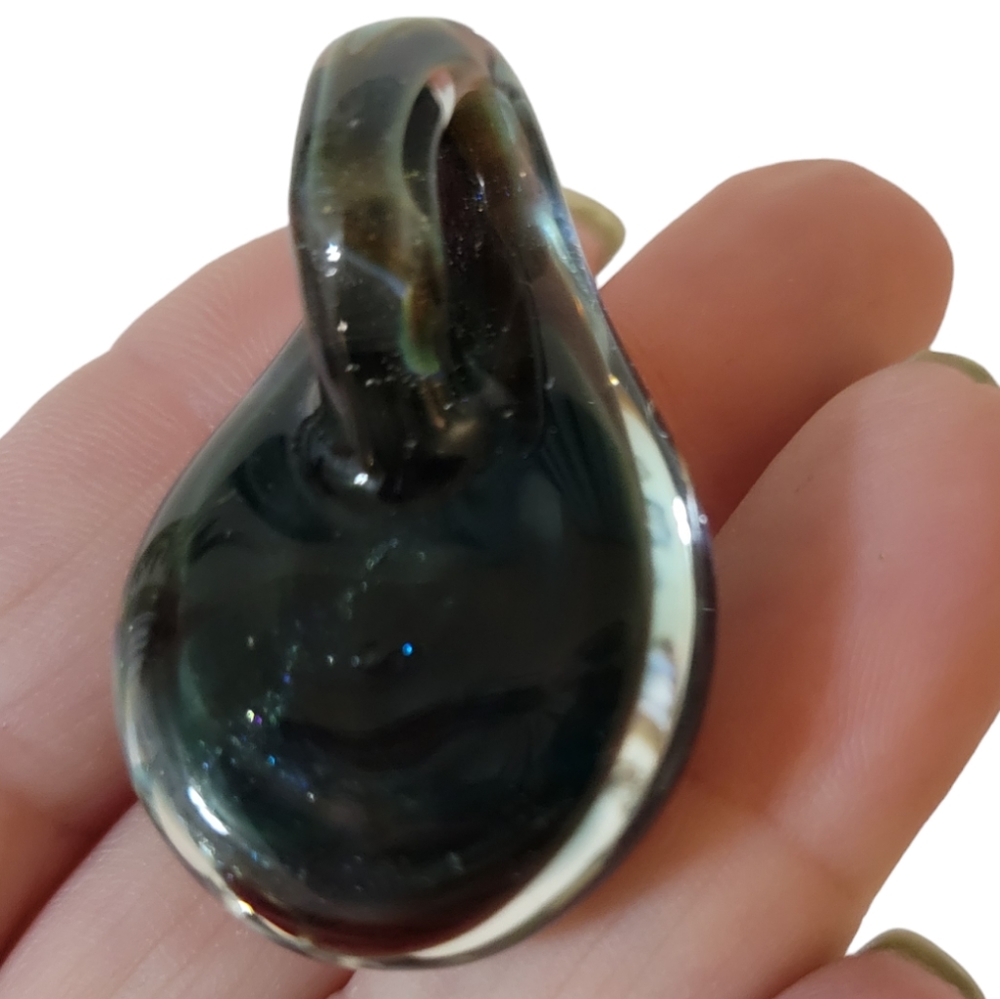 Hand Blown Glass Floral Pendant - Picture 2 of 5